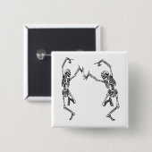 Twee dansende skeletten Halloween Button (Voorkant /achterkant)