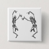 Twee dansende skeletten Halloween Button (Voorkant)