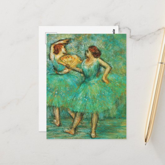 Twee dansers, Degas Art Briefkaart (Voorkant / Achterkant in situ)
