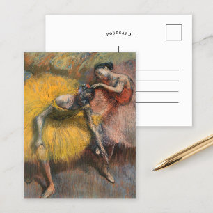 Twee dansers, geel en roze Edgar Degas Briefkaart