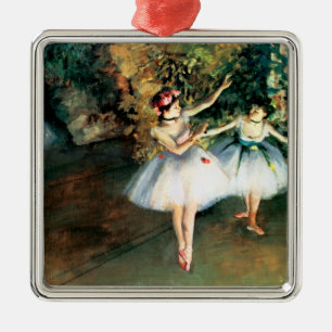 Twee dansers op een podium van Degas Metalen Ornament