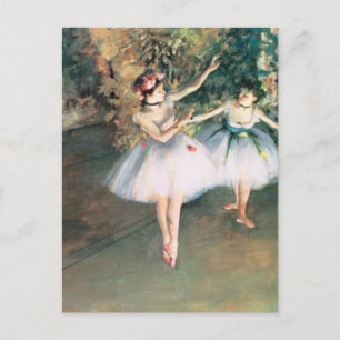 Twee dansers op een podium van Edgar Degas, kunst Briefkaart