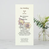 Twee Daylilies met een Chat Wedding Programme Programma (Staand voorkant)