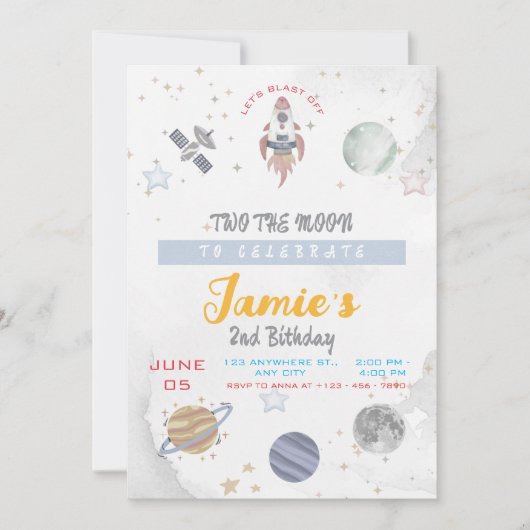 Twee de maan 2e verjaardag kaart (Voorkant)