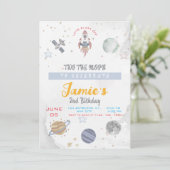 Twee de maan 2e verjaardag kaart (Staand voorkant)