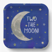 Twee De Maan 2e verjaardag Papieren Bordje (Voorkant)