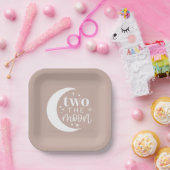 Twee de maan Blush Papieren Bordje (Feest)