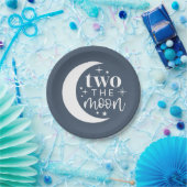 Twee de maan marine papieren bordje (Feest)