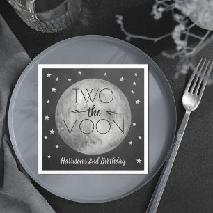 Twee de maan op de tweede verjaardag van Napkins Servet