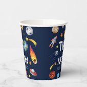 Twee De Maan Outer Space Planet Verjaardagsfeest Papieren Bekers (Links)