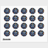Twee De Maan Outer Space Planet Verjaardagsfeest Ronde Sticker (Vel)