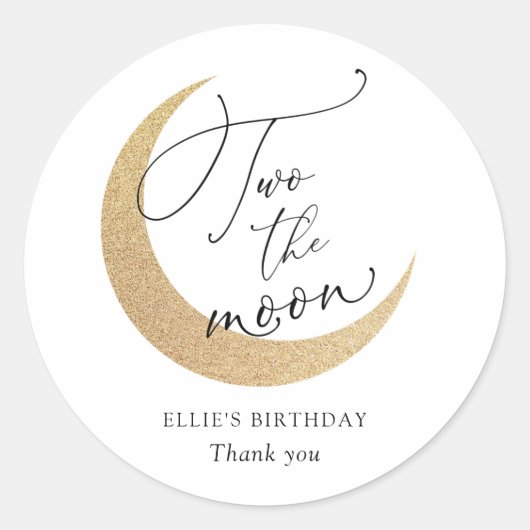 Twee: de 'Mon Birthday Classic Round Sticker' Ronde Sticker (Voorkant)