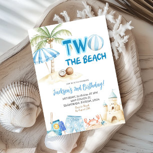Twee De Strand Kust Theme Boy Tweede Verjaardag Kaart