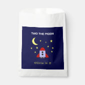 Twee: de tweede verjaardag van het raketschild van bedankzakje (Voorkant)