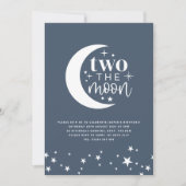 Twee de uitnodiging van de Birthday Moon Blue mari (Voorkant)