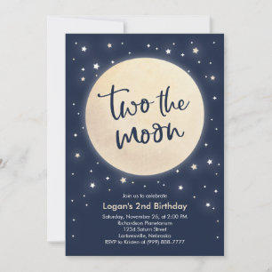 Twee de uitnodiging van de Moon Birthday Party