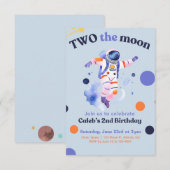 Twee de uitnodiging van de Moon Birthday Party (Voorkant / Achterkant)