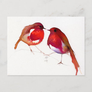 Twee de Vogels 2014 van weinig Inkt Briefkaart