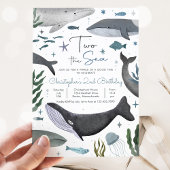 Twee de Zee Whale 2e Verjaardagsfeestje Kaart