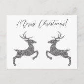 Twee deeg in Faux Silver Glitter met douanetekst Briefkaart (Voorkant)