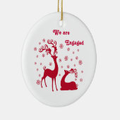 Twee deers in Love Verloving Ornament (Rechts)