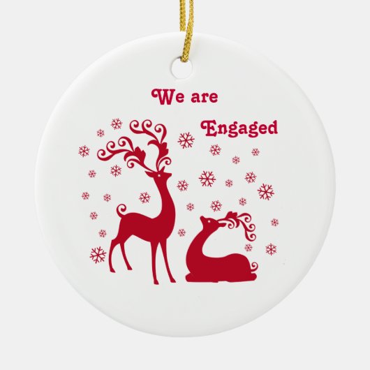 Twee deers in Love Verloving Ornament (Voorkant)