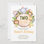 Twee dieren van de wilde partij kaart (Voorkant)