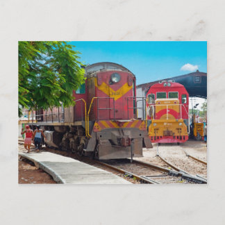 Twee diesellocomotives briefkaart