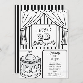 Twee Dimensional Comic Style Birthday Kaart