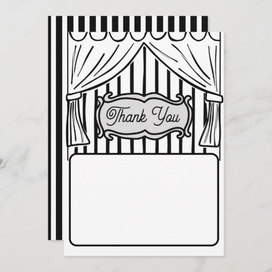 Twee Dimensional Comic Style Hartelijk dank Bedankkaart (Voorkant / Achterkant)