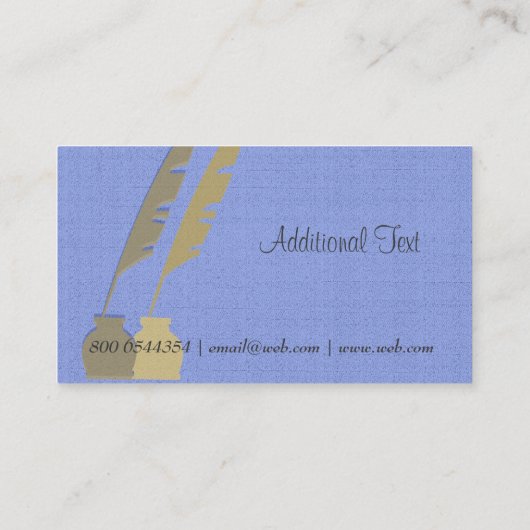 Twee dochters pens twee inkten blauw N Gold kleure Visitekaartje (Achterkant)