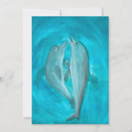 Twee dolfijnen die Wilde en Vrije in de Oceaan spe Kaart