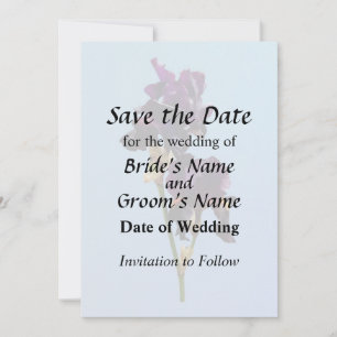 Twee donkere paarse irissen redden de datum save the date