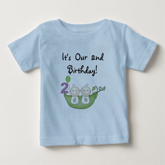 Twee doperwten in een tweede ronde T-shirts en cad (Voorkant)