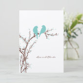 Twee Doves {mod} Wedding Invitations Kaart (Staand voorkant)
