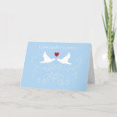 Twee Doves Red Heart Wedding Kaart (Voorkant)