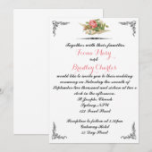 Twee Doves Wedding Invitation Vintage Kaart (Voorkant / Achterkant)
