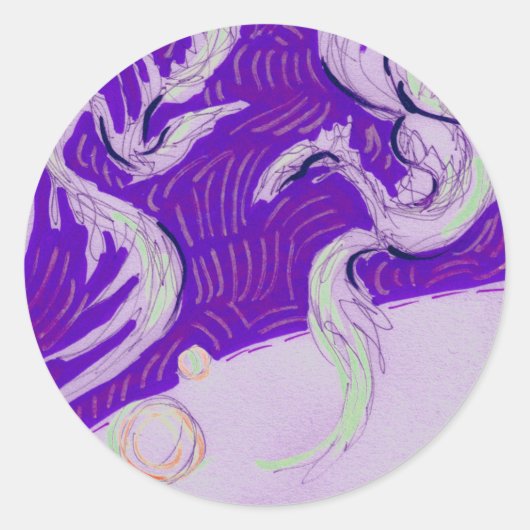 Twee Dragons, drie zonen Ronde Sticker (Voorkant)