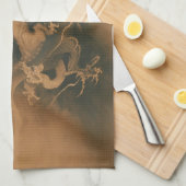 Twee Dragons in Clouds Theedoek (Quarter Fold)