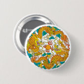 Twee draken ronde button 5,7 cm (Voorkant /achterkant)