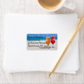 Twee drankjes op strandadreslabels etiket (Insitu)