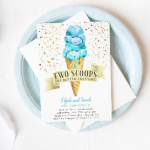 Twee dubbele jongens: Ice Cream Birthday Party Kaart