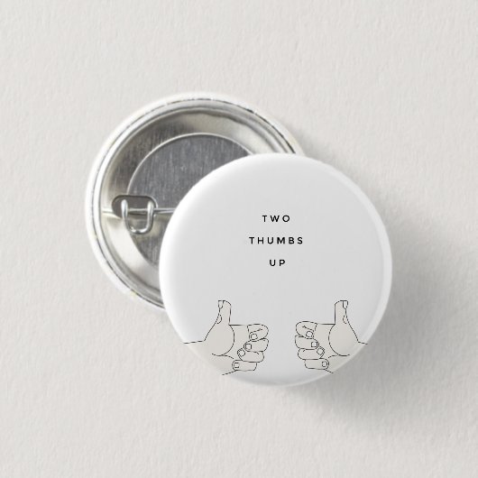 Twee duim omhoog ronde button 3,2 cm (Voorkant /achterkant)