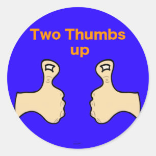 Twee duim omhoog ronde sticker