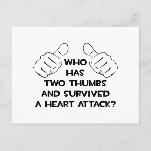 Twee duimen en overleefden een hartaanval briefkaart (Voorkant)