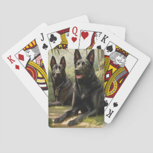 Twee Duitse herders Pokerkaarten