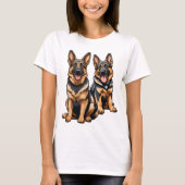 Twee Duitse herders T-shirt (Voorkant)