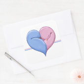 Twee duiven Een Hart Vierkante Sticker (Envelop)