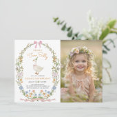 Twee Dwaze Gans Wilde Bloem 2e Verjaardagsfoto Kaart (Staand voorkant)