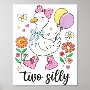 Twee dwaze tweede verjaardag gans 2e verjaardag poster